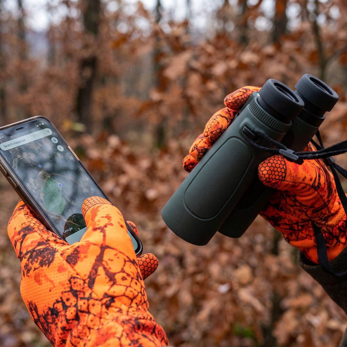 Pro Hunt Lovačke Rukavice Tactiles - dvogled i telefon