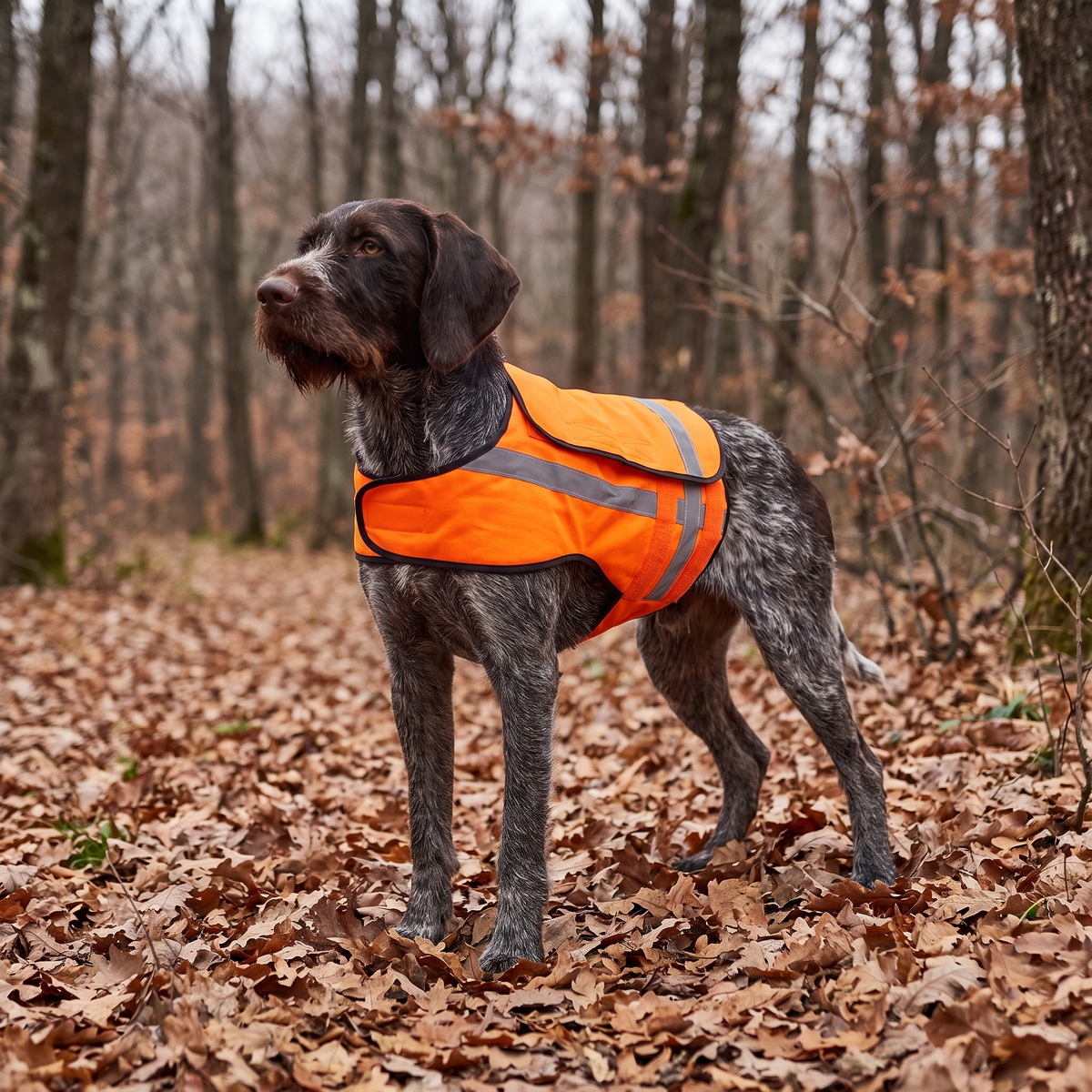 Pro Hunt Pojas za Psa Orange - lovački pas u šumi