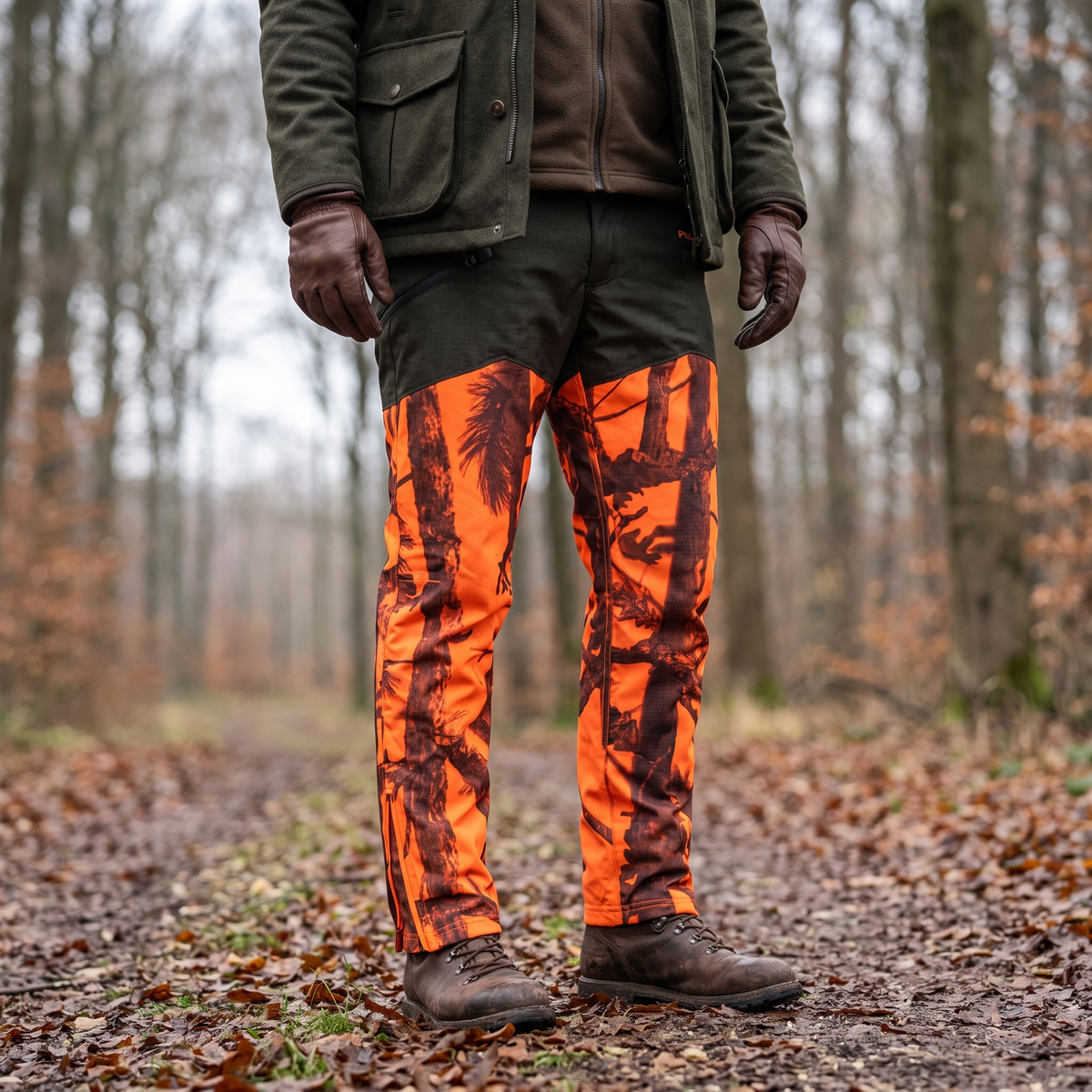 Percussion Lovačke Pantalone Predator Camo Blaze u prirodi